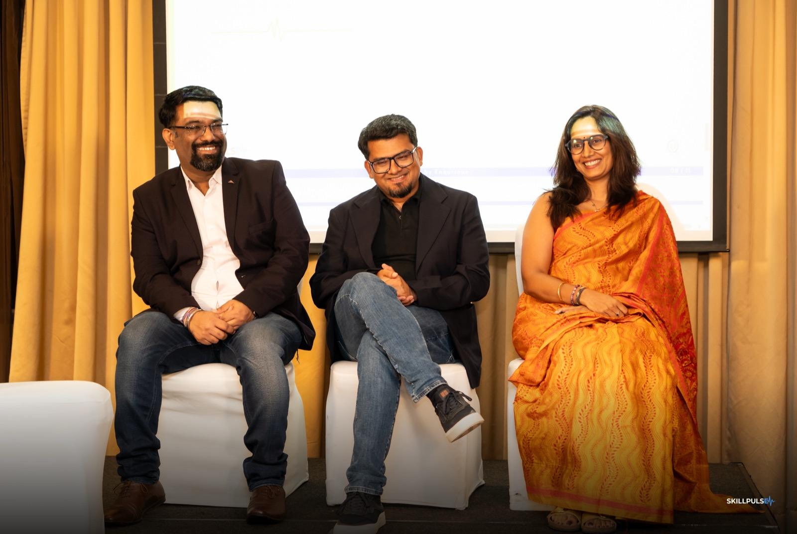 Panellists on stage at the SkillPulse community meet